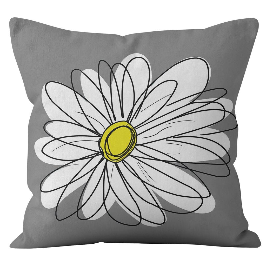 Fresh Daisy Letter Pillow Case Combination Home Sofa Pillow Cushion Cover