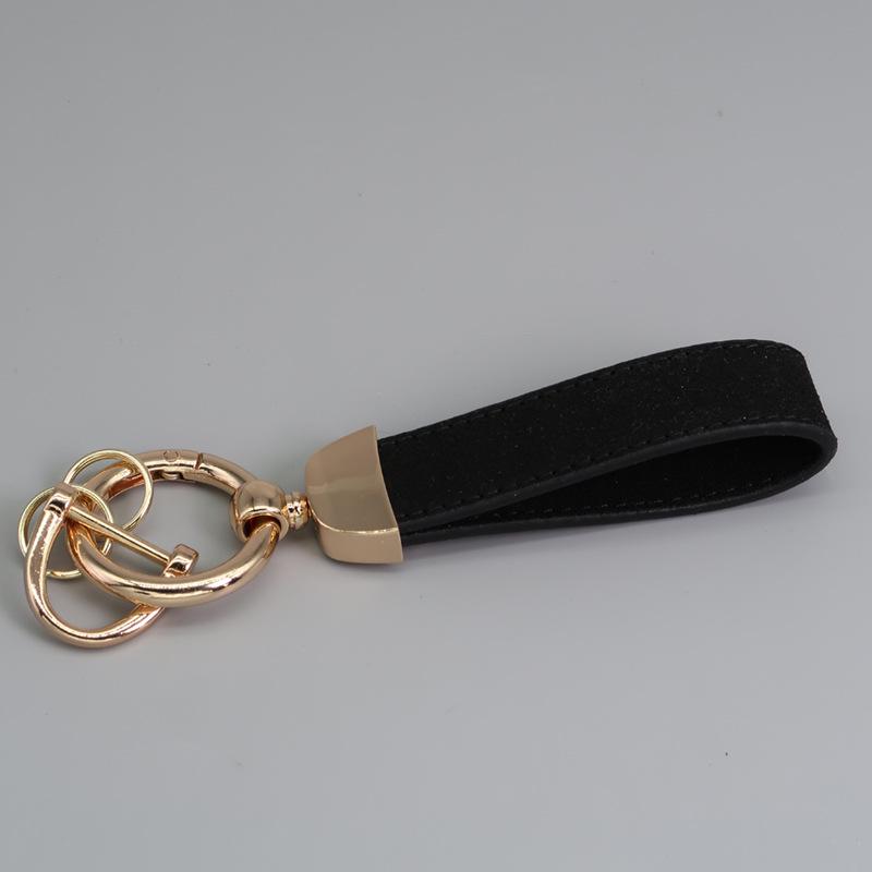 Customizable Microfiber Suede Car Keychain - Laser Engraved Logo Gift
