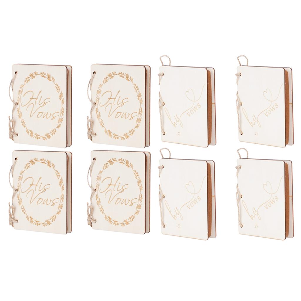 2 Sets Hochzeit Gelübde Bücher Exquisite Geschenk Karte Erklärung Broschüren Requisiten Liefert