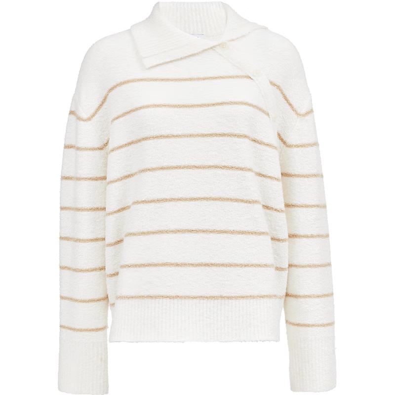 

VEROMODA Women s Asymmetric Lapel Color Block Wool Blend Sweater XL