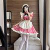 Japanese Cute Style Lolita Maid Dress Sexy Cosplay Maid Uniform Dress Black And Red Plus Size