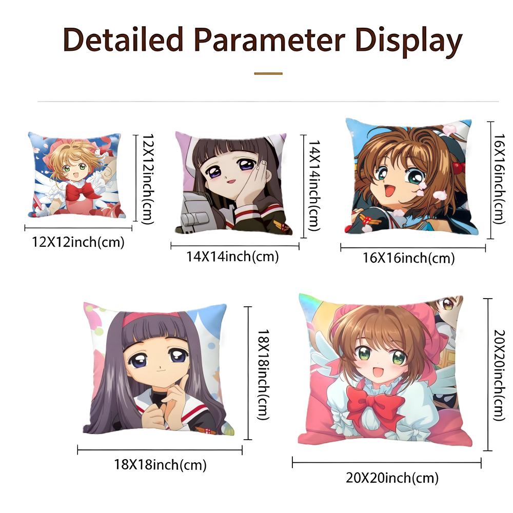 Anime Cardcaptor Sakura Cushion Cover Cushion Cover Set 4Pcs 50X50 45X45 40X40 Pillowcase Decorative Sofa Home Decor