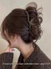 Premium Coffee-Colored Frosted Hairpin - Large All-Match Shark Clip for Elegant Hairstyles
