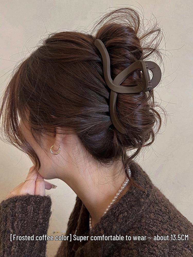 

Премиальная кофейная матовая шпилька для волос - большая универсальная заколка в форме акулы для элегантных причесок 13CM