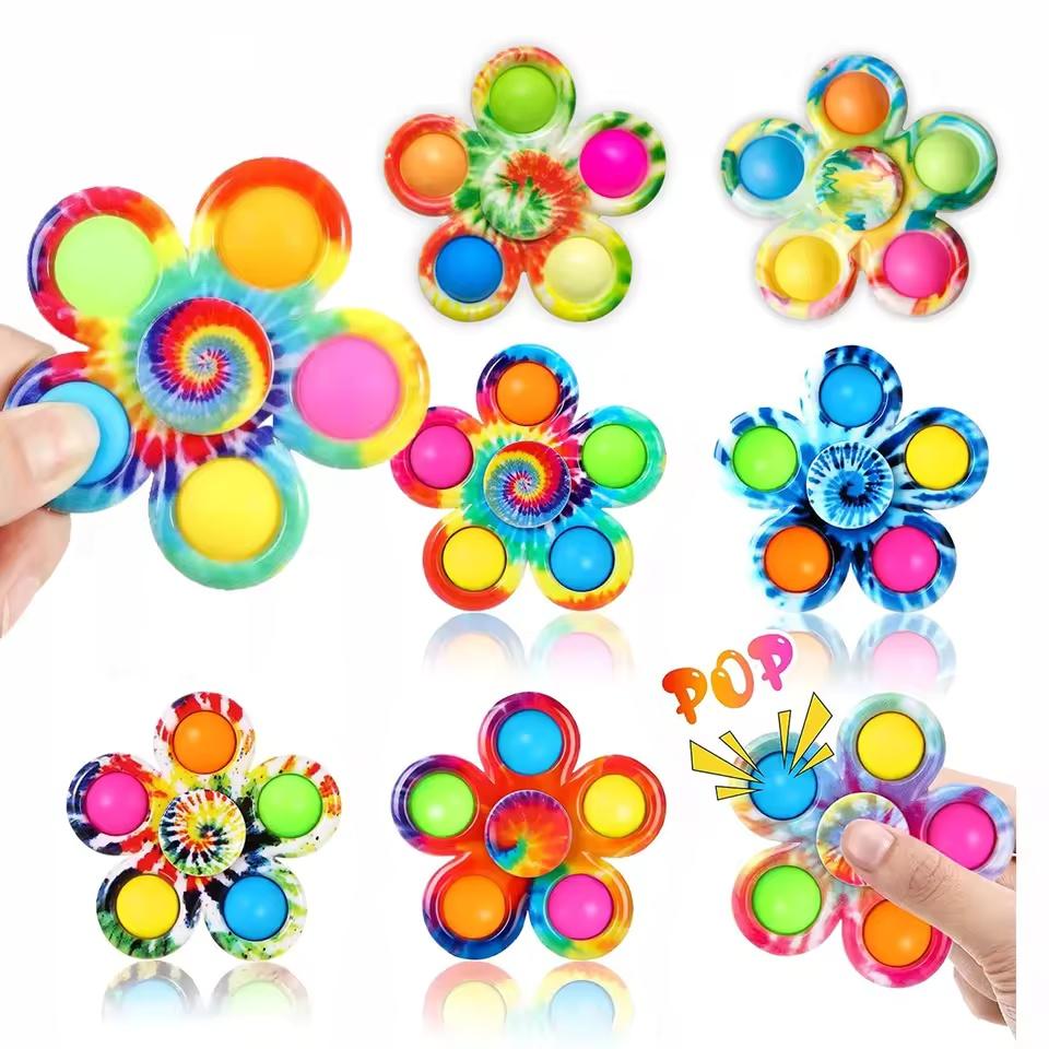 Colorful Bubble Gyro Fidget Spinner Finger Bouncing Toy Pressing Bubble Spinner Adhd Children'S Anxiety Relieves Stress