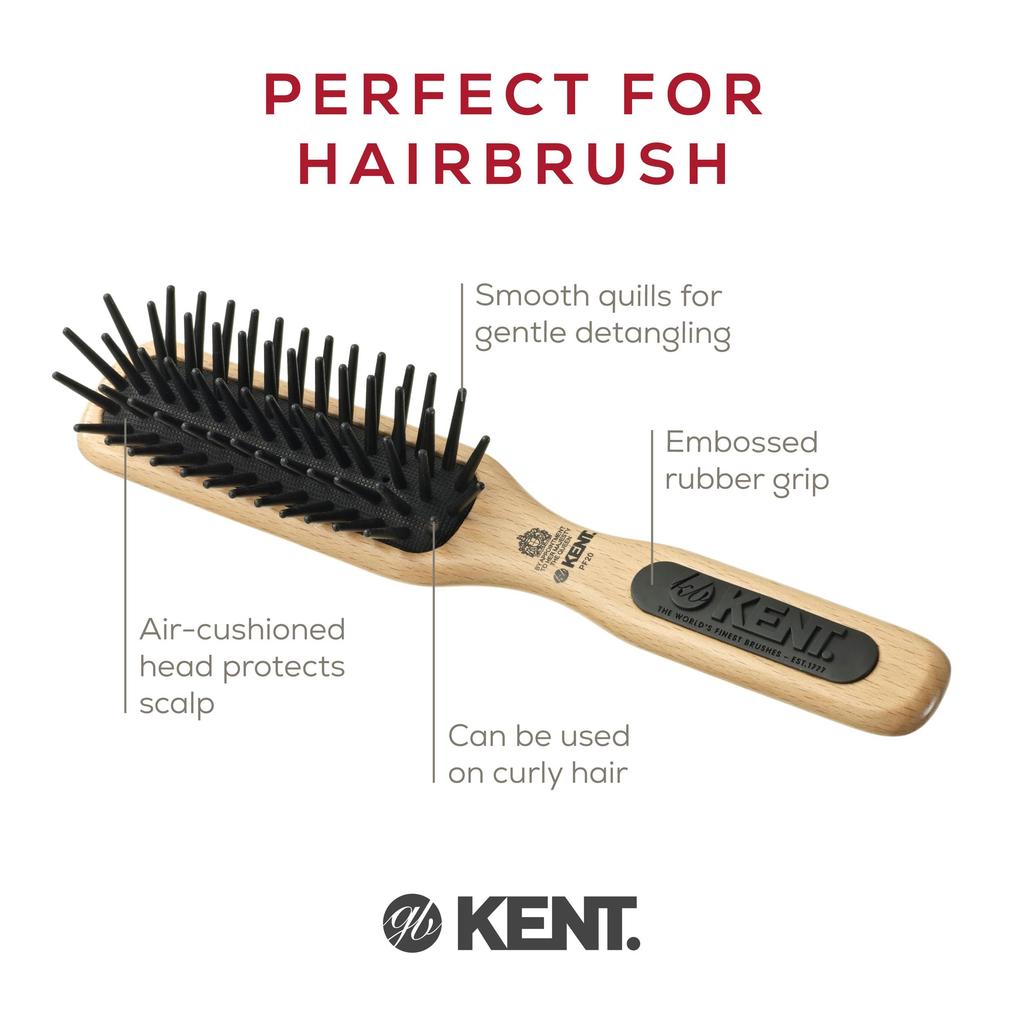GB KENT Detangling Cushion Perfect for Your Hair Series PF20 Warrant Hairbrush, (Royal Holder)