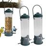 2 Sets Plastic Bird Tube Feeder Transparent Hanging Bird Feeder Wild Bird Feeder Outdoor Use