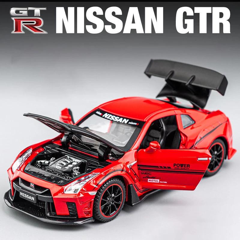 ABE4 1:32 Nissan GTR R35 Supercar Alloy Car Toy Car Metal Collection Model Car Sound and Light Toys For Children