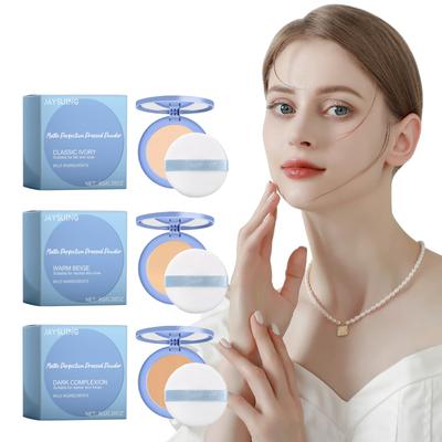 Polvos faciales con control de aceite, polvos fijadores suaves, maquillaje, polvos de acabado de larga duración a prueba de agua