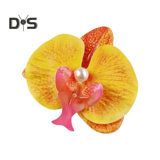 Künstliche Mottenorchideen Haarspange Böhmen Hawaiian Faux Pearl Simulierte Blume Entenschnabelklemme Haarnadel Haarspange Frauen Haarschmuck Kopfbedeckung
