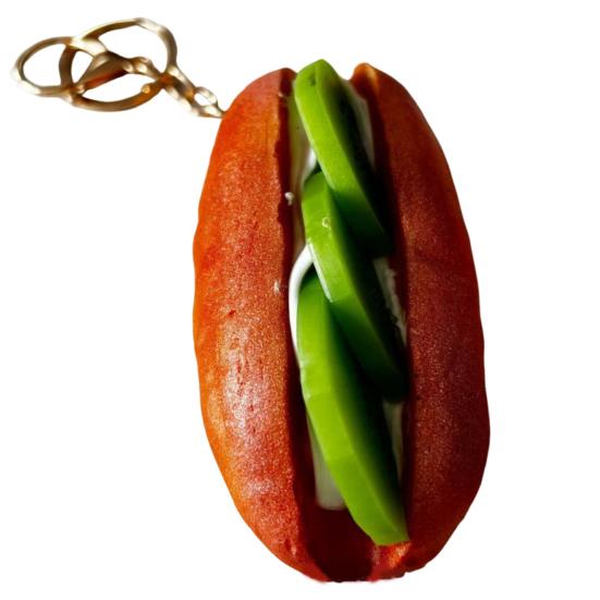 Simulated Food Squeeze Toy Keychain Stress Relief Bread Dessert Key Ring Backpack Hanging Decoration Bag Charm Purse Pendant