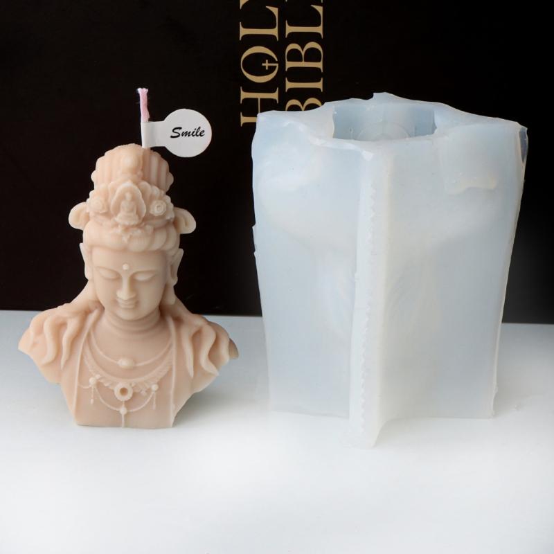 3D Buddhas Silicone Candle Mould for Handmade Soap Gypsum Resin Aromatherapy Candle Mold Desktop Decors for Any Occasion