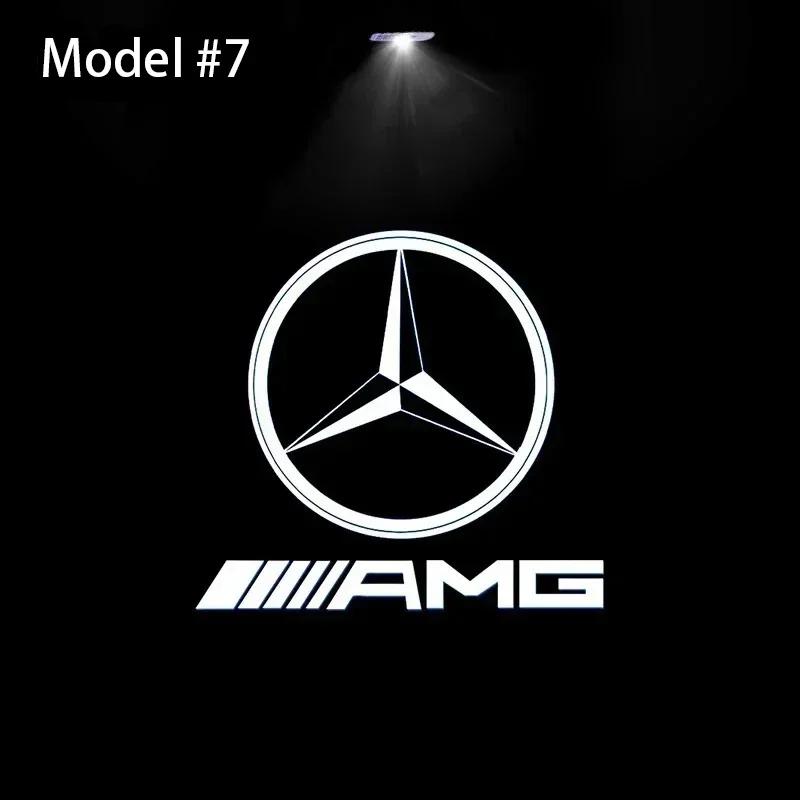 2 Pezzi LED Styling Auto Luci di Benvenuto per Portiera Accessorio Emblema per Mercedes Benz AMG W205 C300 W203 W206 W108 W124 W126 W140 W168 W169