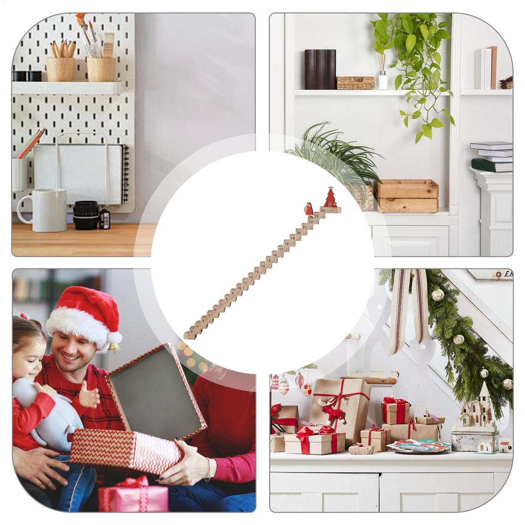 24day Christmas Advent Calendar 2026 Wooden Ornament Santa Claus Climbing Stairs Calendar Home Decoration Desk Sign  Xmas Gift