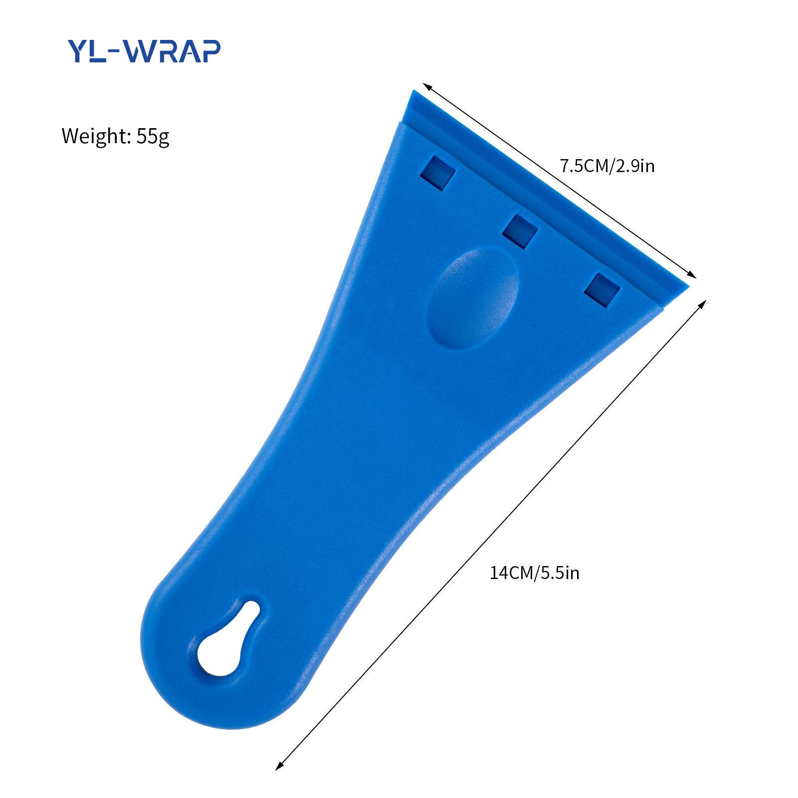 Window Tinting Film Plastic Blade Scraper Tool  Cleaning Scraper Glue Remover Razor Blade Scraper for Vinyl Wrapping (Blue,Cleaning tools)