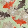 Royal Velvet Fabric Polyester For Sewing - Motif Lotus And Carp
