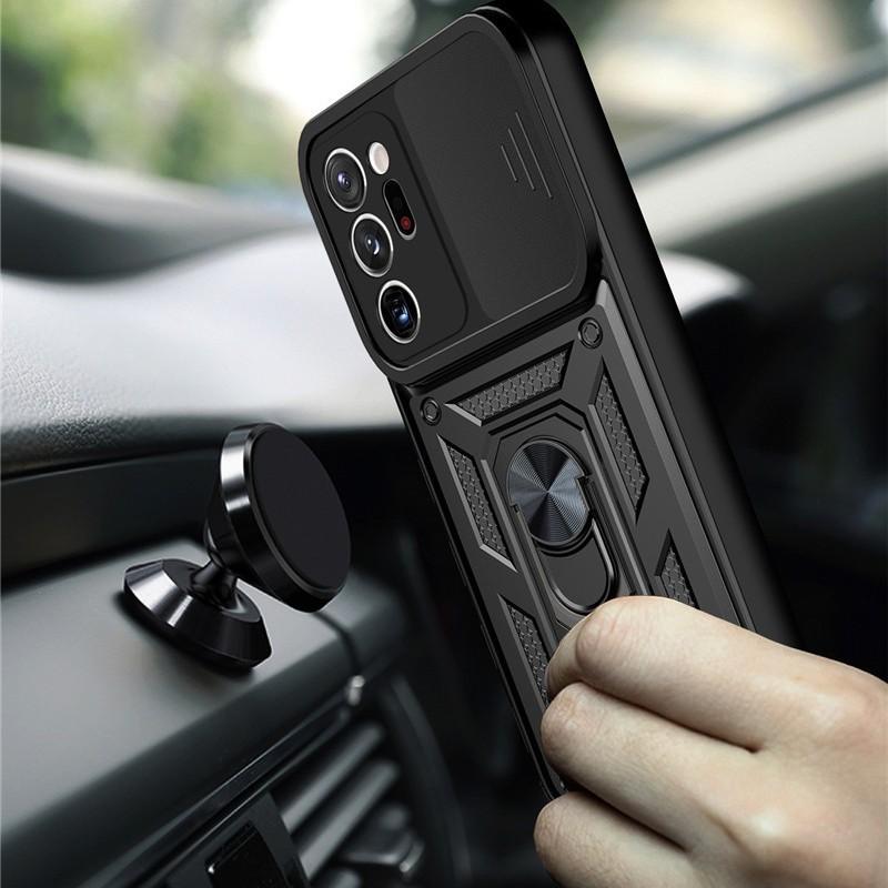 Suitable for Samsung A72 Sergeant Ring Bracket Mobile Case S21FE Swing Arc Window Car Magnetic Suction Case