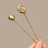 Modische Gold-Silber-Farbe Runde Kugelkopf-Haarnadeln für Damen Einfache Metall Glatte Geometrische Hohl-Haarnadel Haarschmuck Geschenke