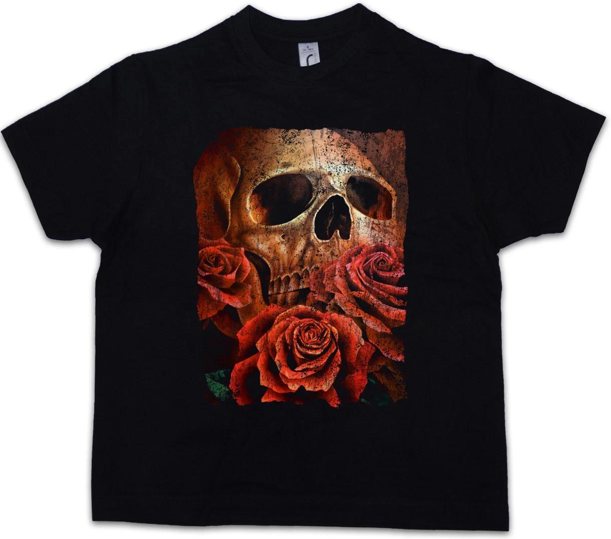 SKULL OF THE ERIC Kids Boys kids boys T-Shirt Roses Tattoo Death Dead 100