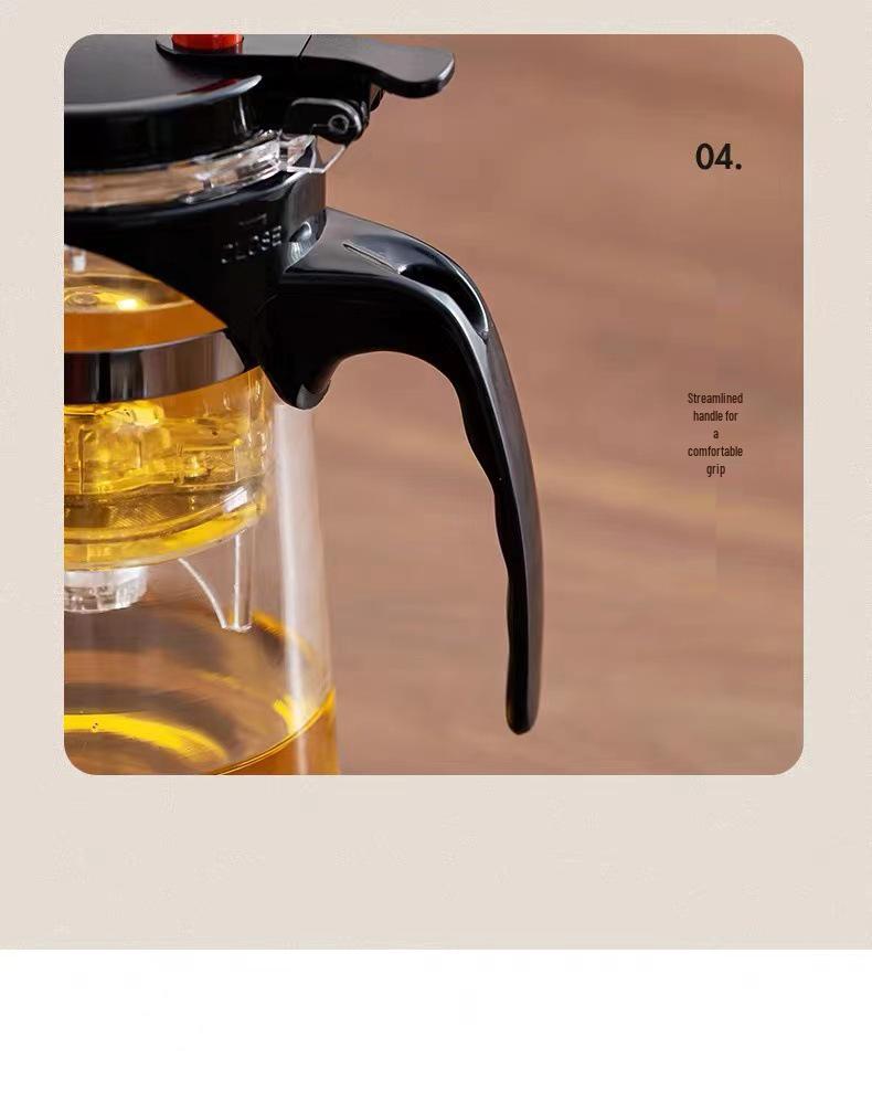 Elegant High-Temperature Resistant Glass Teapot with Lid and Tea Filter for Brewing Floral Teas