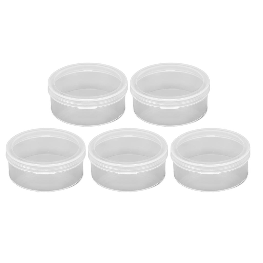 5PCS Sponge Transparent Storage Box Multipurpose Portable Round Clear Small Plastic Containers for Small Items Crafts