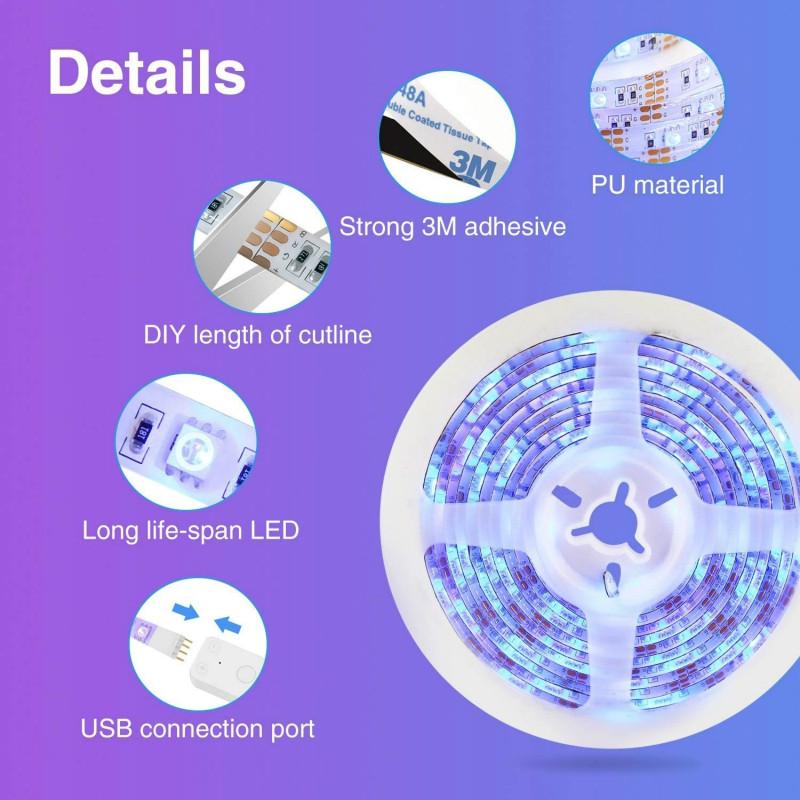 LED Işık Şeridi Bluetooth APP Uzaktan Müzik Kontrol Renkleri Parti Ev için Uzaktan Kumanda ile Esnek LED Şerit Işıklar 0.5-10 M