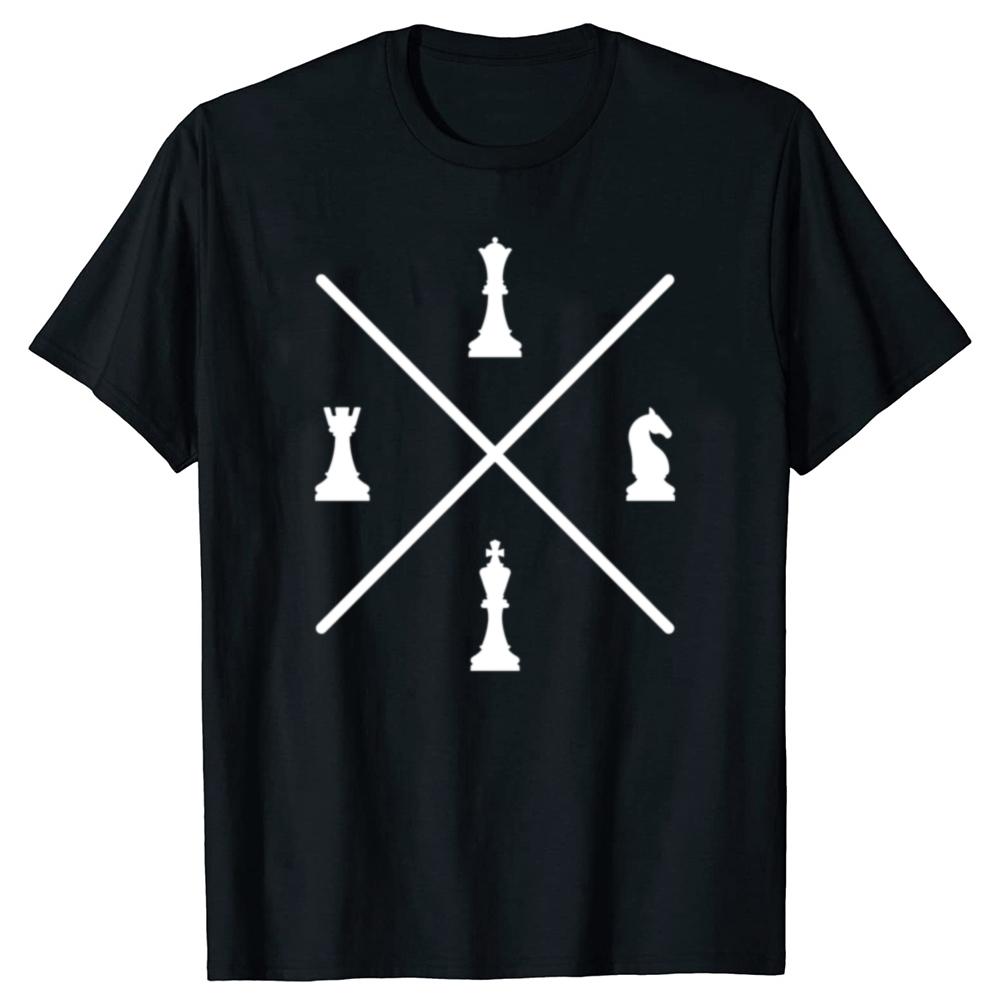

Funny Retro Chess Pieces Player T-shirts Men Fashion Casual Tshirt 100% Cotton Loose Oversized Game Knight King Queen T Shirt... S разноцветный