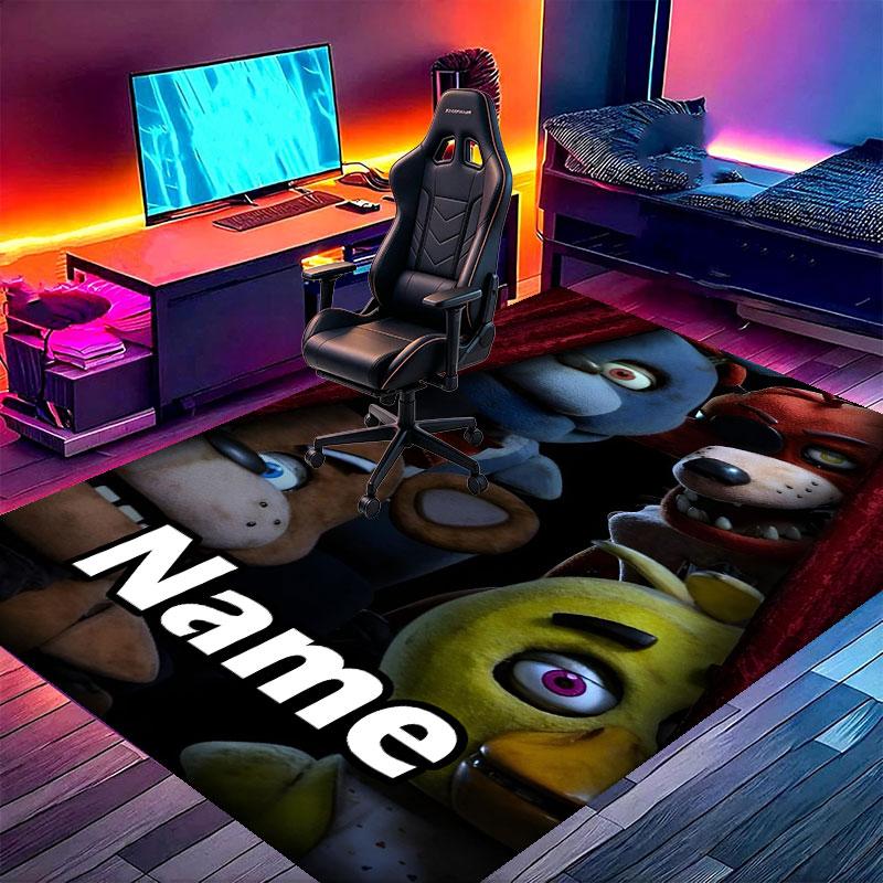 Custom Name Personalized Five Nights at Freddy's Print Carpet, Versatile Home Decor Rug, for Playroom, Apartment, Balcony, Entryway, Hallway Gift