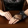 Damen Spitze Handschuhe Fingerlos Netz Handschuhe mit Schleife Verzierungen für Hochzeit Prinzessin Stil Bühnenauftritt Ballett Party Cosplay Braut Accessoires