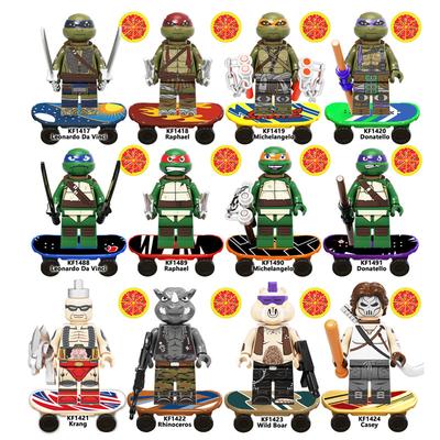 Kf6125 Ninja Serie Mit Skateboard Baustein Figur Kleine Partikel Gespleißte Schildkröte Spielzeugbeutel