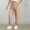 Ladies' Fashionable Solid Color Straight Leg Pants With High Waist Drawstring Pockets And Elastic Waist Casual Pants