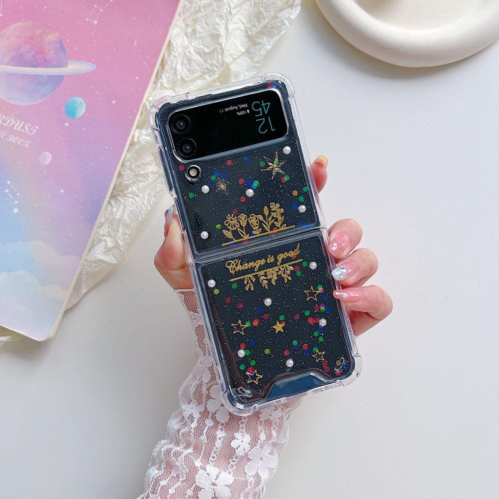 Pro Samsung Galaxy Z Flip 4 Zflip 3 Pouzdro Dream Flitrová Hvězda Průhledné Skládací Nárazuvzdorná Ochrana Tvrdý Zadní Kryt Příslušenství