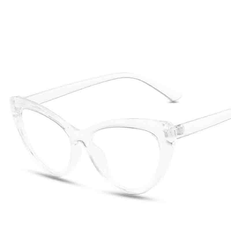 Fashion Cat Eye Reading Glasses For Women Trendy Anti-Blue Light Transparent Eyeglasses Large Frame Minimalist Computer Glasses