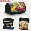 1pc Easter Bunny Design Double Layer Flip Pencil Case-Multi Layer Flip Cover Design, Storage Bag, Zipper Closure, Suitable for Schools, Offices, And T