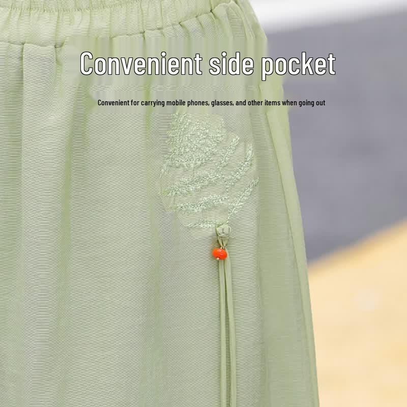 New Chinese Style Embroidered Summer Suit for Women