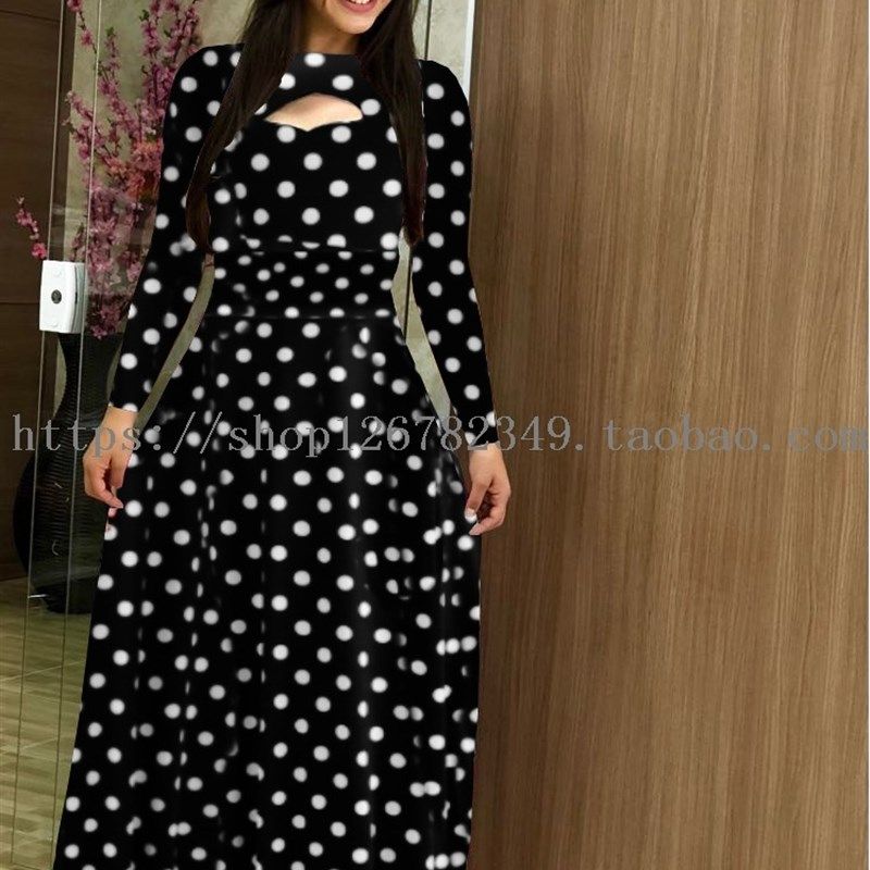 

Мода Полные Женщины Осеннее Платье Бохмия Макси Платья Дамы F Long sleeves 2XL