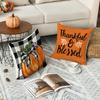 1 \ 4Pcs Autumn Thanksgiving Pillow Cover With Bow Truck Pattern Backrest Cover, Suitable For Room Living Room (No Pillow Core)