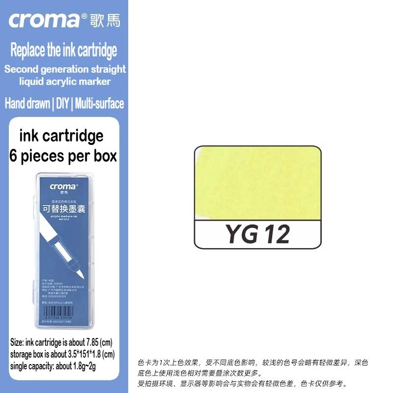 Croma 160/24 Color Replaceable Ink Refill Liquid Soft Tip Acrylic Marker Non Toxic Waterproof School Office Supplies Stationery