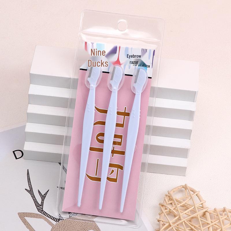 Safe 3-Piece Eyebrow Razor Set for Women - Beginner-Friendly Shaping & Anti-Scratch Design