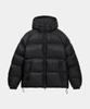 Lettercomo D-Shell Cross Hooded Puffer Jacket Black