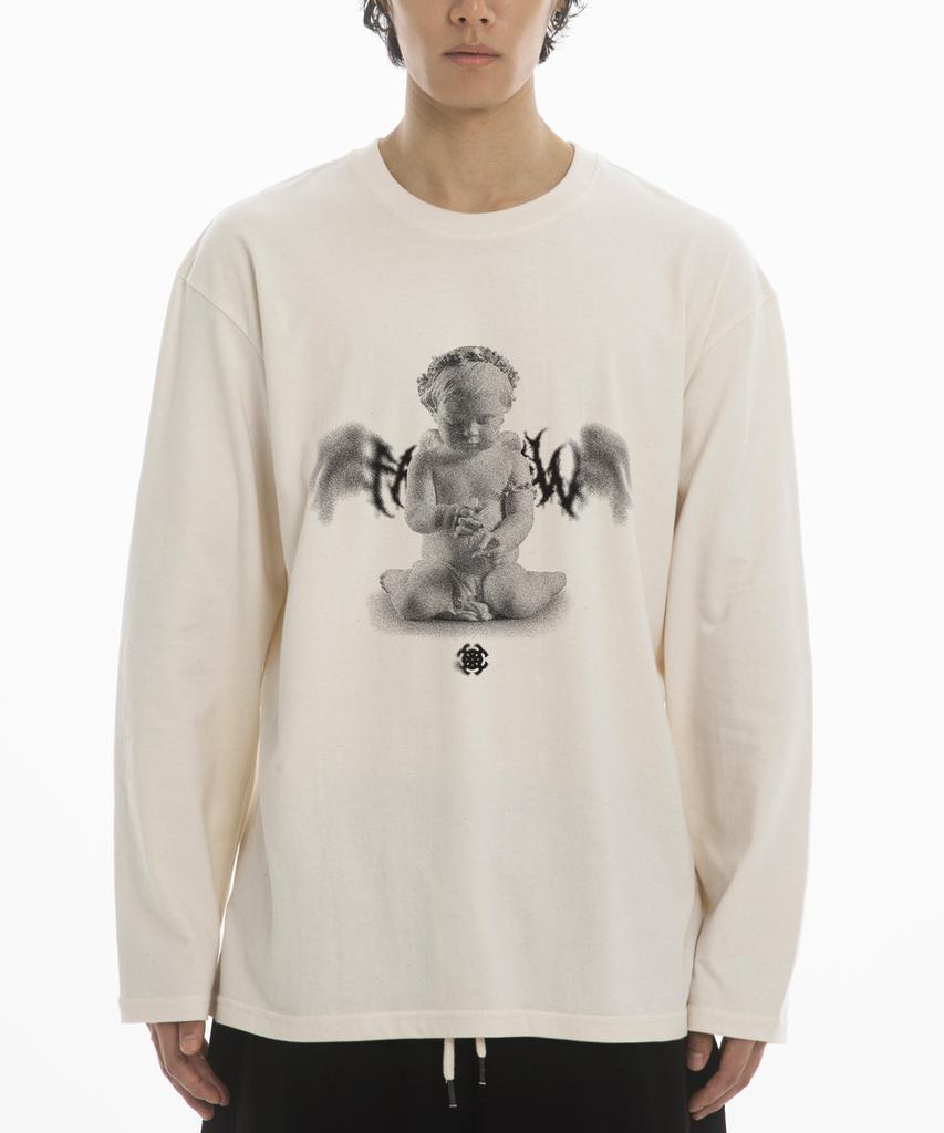 Paensyo Demonic Angel Overfit Long Sleeve - Natural Cotton