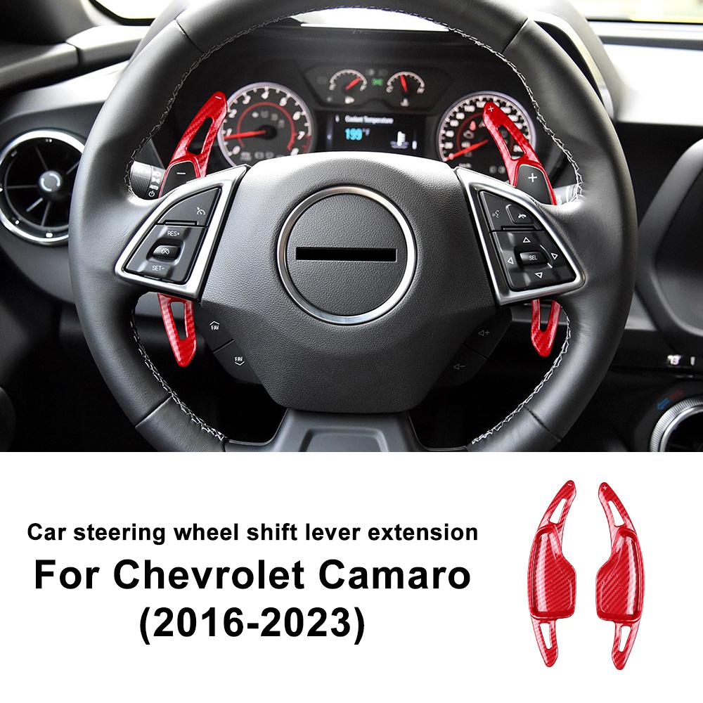 For Chevrolet Camaro 2016 2017 2018 - Car Steering Wheel Paddle Shifter Cover ABS Carbon Fiber Trim Accessories