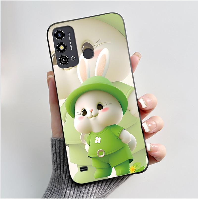 For ZTE Blade A53 Case For ZTE Blade A53 Pro Phone Back Cover Silicone Soft Black TPU Luxury Cute Love Rabbit Funny Bumper Shell