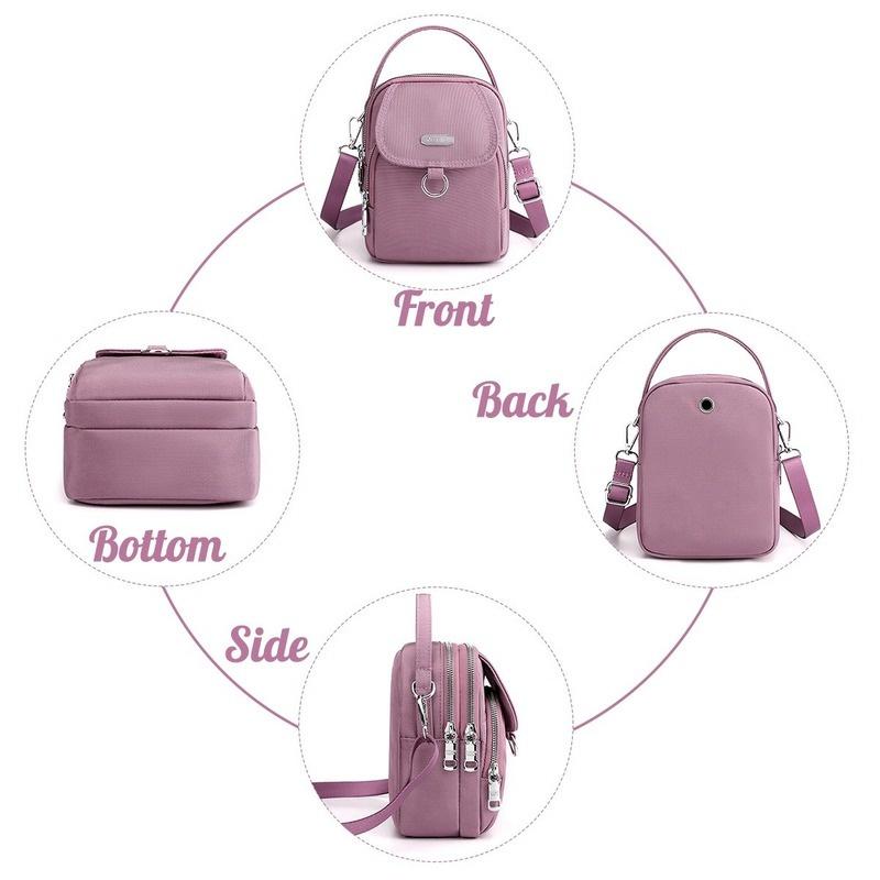 Damen Nylon Umhängetasche Crossbody Handtasche kleine Geldbörse Handtasche Reißverschluss Etui