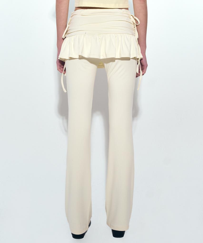 Nigaennikol Layered Ruffle Skirt Pants_Cream