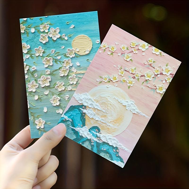 30 pcs/boxed Chinese style Oil painting style creative birthday es gift message card postcard