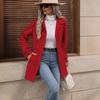 2025 autumn Amazon Europe and the United States foreign trade autumn and winter fashion women's clothing solid color lapel button woolen coat coat