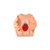 For Spring and Autumn with Sweet Strawberry Embroidery and Lettering, Pullover Top for Little Girls, Pure Cotton Long-Sleeve Base Shirt, Trendy