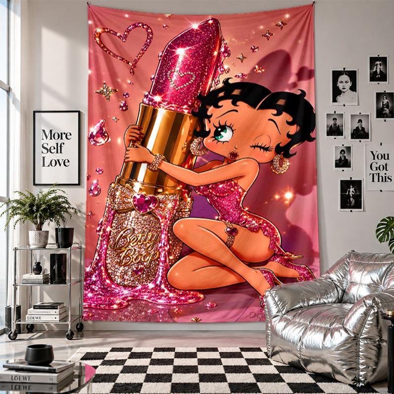 Wall TapestryBetty Boop Art Hanging Cloth Decorative Background Cover for Room Decoration
