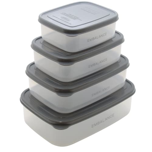 Wilmax EMBALANCE Storage Container, Rectangular Container (Square), Medium (870ml), Gray, T12220